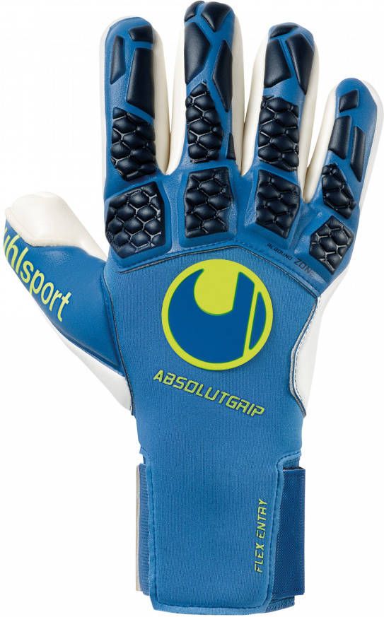 Uhlsport Keepershandschoenen Hyper Act Absolutgrip Finger Surround Blauw/Wit/Fluo Yellow online kopen